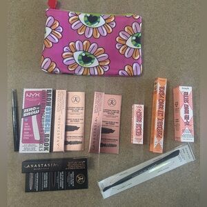 Eyebrow Pencil, Gel, Stencil, Sculpting Brush Lot Light Medium Brown Makeup Bag